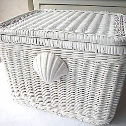 ホワイトラタン バスケット ｌサイズ ブルーハイ Living With The Sea